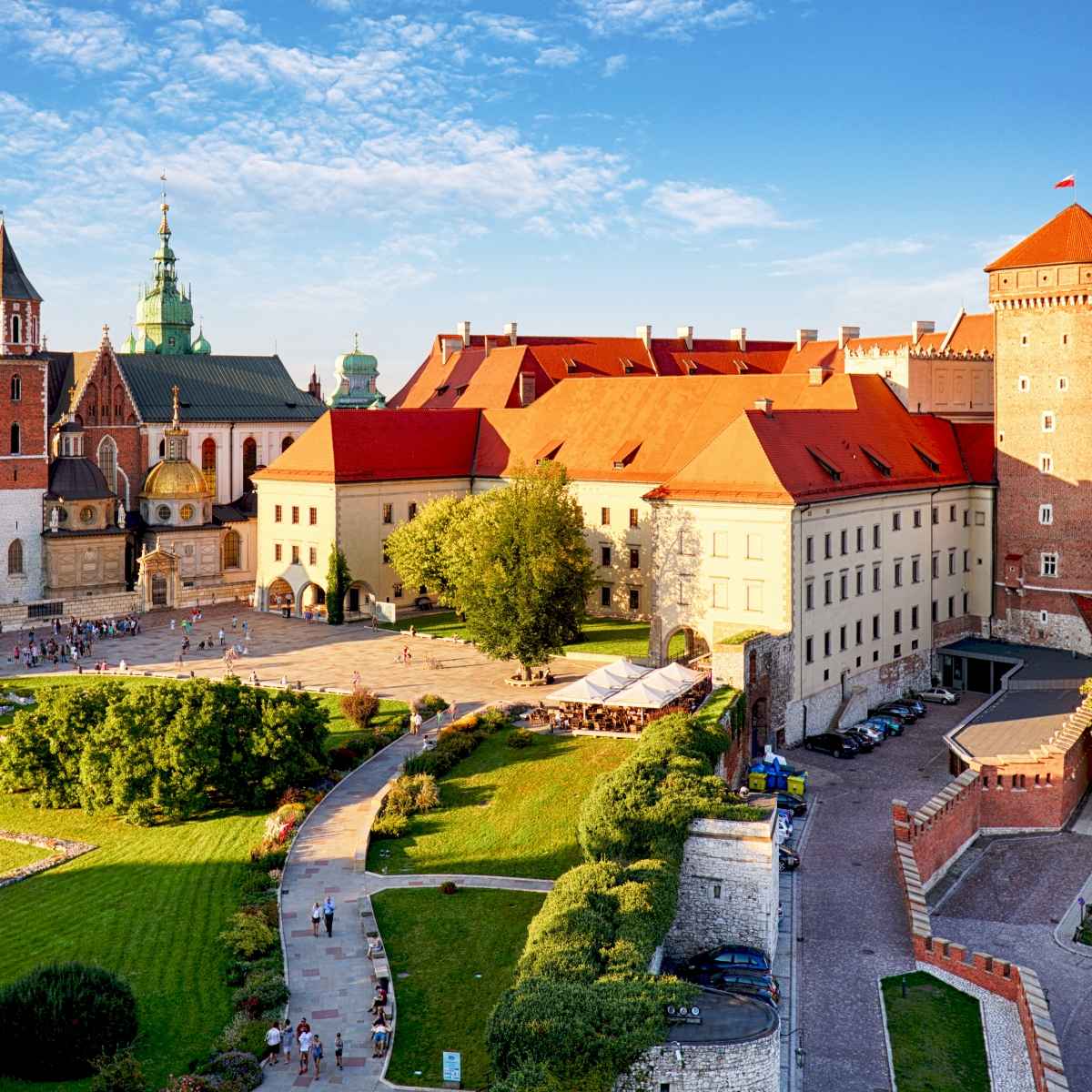 Visite du Wawel avec audioguide, vue sur le château du Wawel, la cathédrale du Wawel